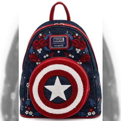 Рюкзак Loungefly Marvel Captain America Floral shield mini (MVBK0165)