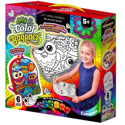 Набір для розфарбовування Danko toys My color bagpack Рюкзак-розмальовка сови (CBP-01-01)