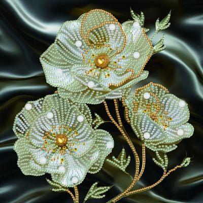 Алмазна мозаїка Brushme Білі квіти (BH004)