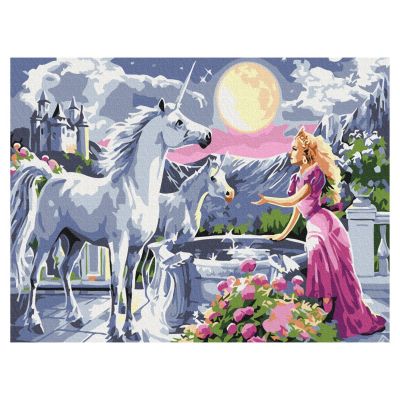 Картина за номерами Brushme Принцеса та єдинороги (RBS25996)