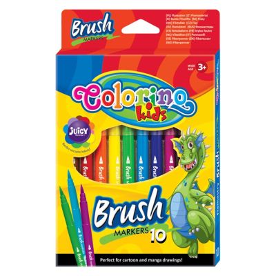 Фломастери Colorino Brush 10 кольорів 10 шт (65610PTR)