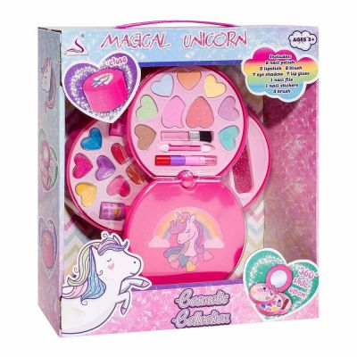 Набір косметики Qunxing Таємничий єдиноріг триярусна палетка (J-1007)