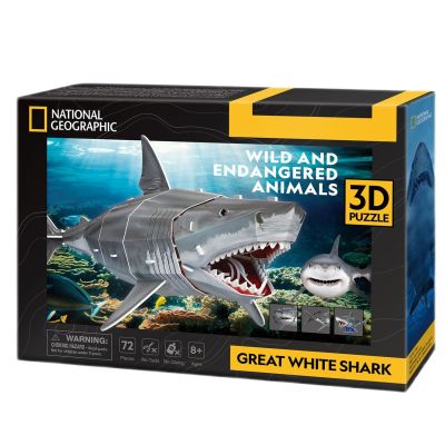 Тривимірний пазл CubicFun Зникаючі тварини Велика біла акула (DS1098h)