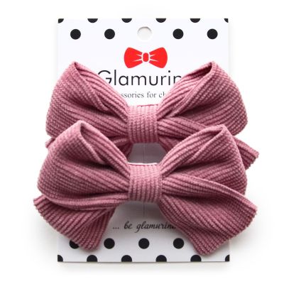 Бантики Glamurino Tina мікровельвет пильна троянда 2 шт (2112.12)