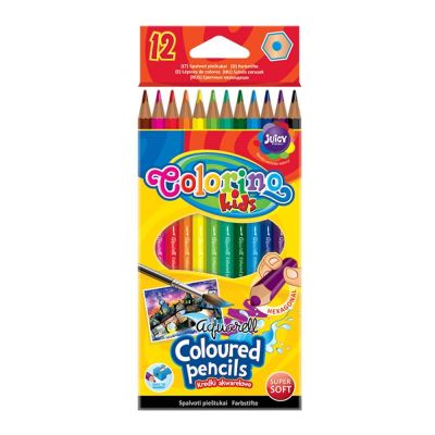 Олівці Colorino Акварельні 12 кольорів з пензликом (33039PTR)