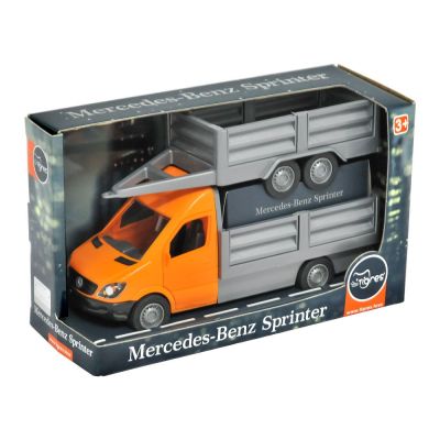 Машинка Tigres Бортова Mercedes-Benz Sprinter із причепом помаранчева 1:24 (39667)
