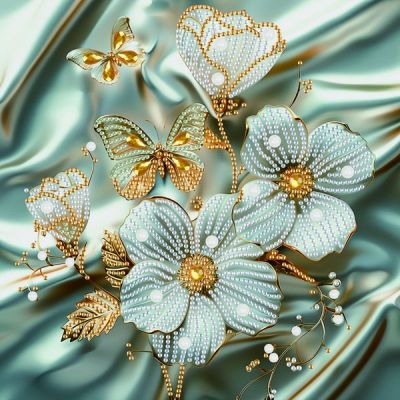 Алмазна мозаїка Brushme Квіти в золоті (BH005)