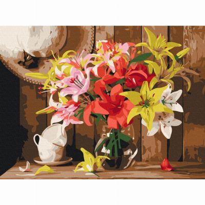 Картина за номерами Brushme Барвистий букет лілій (RBS52767)