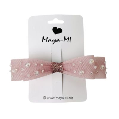 Заколка Мауа-МІ Бантик повітряний подвійний пудровий (0199-0125-1-1)