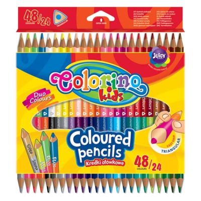 Олівці кольорові трикутні Colorino двосторонні 24 шт і 48 кольору (51705PTR)