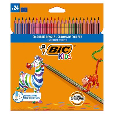Олівці кольорові BIC Kids Evolution Stripes 24 штук (bc950525)