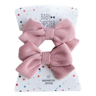 Бантики Baby Hipster Мікровельвет пудра 2 штуки (2110000049201)