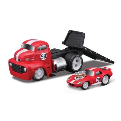 Ігровий набір Maisto Muscle machines Трейлер-транспортер та машинка 1950 Ford COE Flatbed та 1965 Shelby Cobra Daytona Coupe (11532/5)