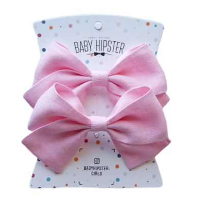 Бантики Baby Hipster Льон рожевий 2 штуки (2110000049256)