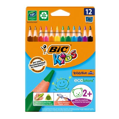 Олівці кольорові BIC Kids Evolution triangle тригранні 12 штук (bc8297356)