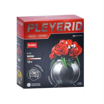 Конструктор Sluban Квіти у вазі Троянди 525 деталей (M38-P8061)
