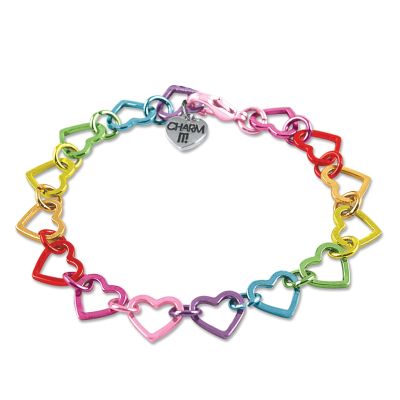 Браслет Charm з райдужних сердечок (G) (CT07-08)