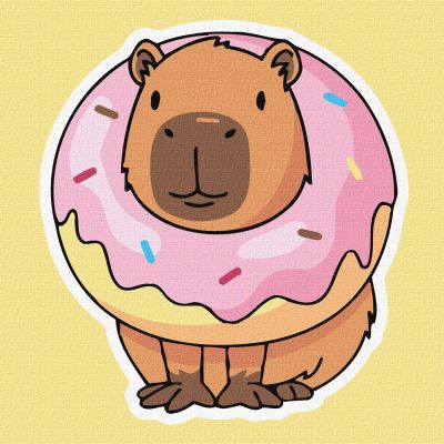 Картина за номерами Ідейка Солодкий капібара 30х30 см (KHO6742)