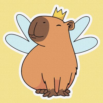 Картина за номерами Ідейка Капібара-фея 30х30 см (KHO6748)