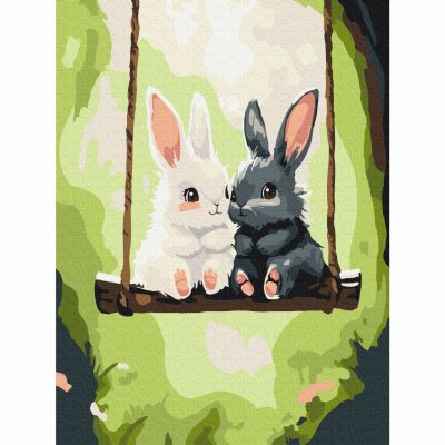 Картина за номерами Brushme Зайченята на гойдалці 30х40 см (KBS0198)