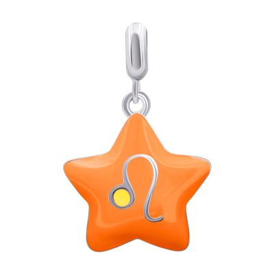 Кулон UmaUmi Zodiac Лев з помаранчевою та жовтою емаллю (2210000006591)