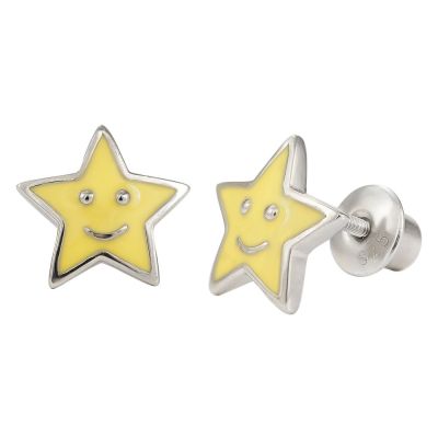 Сережки UmaUmi Зірочка срібло жовті (5572057588428)