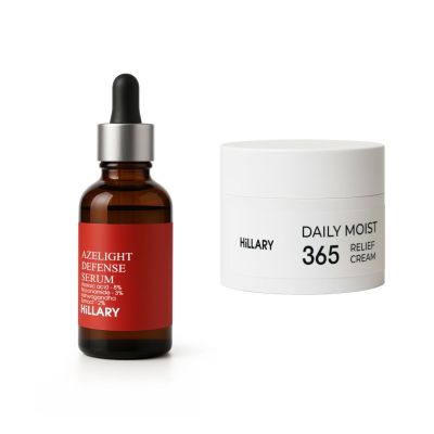 Набір для зволоження та освітлення тону шкіри обличчя з азелаїновою кислотою Hillary Hydration & Azelaic Brightening Set