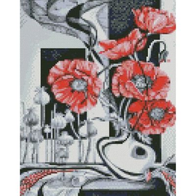 Алмазна картина Strateg Маки 30х40 см (HX514)