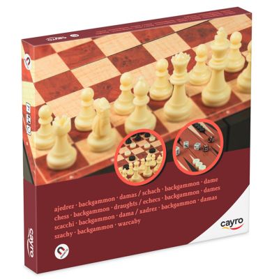 Магнітні шахи-шашки-нарди Cayro з відсіками для зберігання фігур (446)
