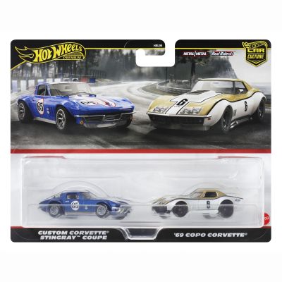 Набір автомоделей Hot Wheels Car culture Custom Corvette Stingray Coupe і '69 Copo Corvette (HBL96/HRR80)