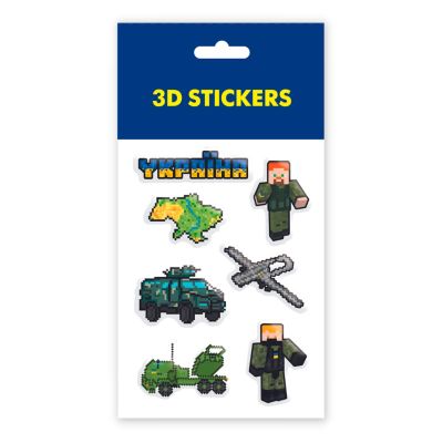 3D стікери Tattooshka Minecraft Ukraine 6 стікерів (SB-33)