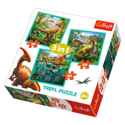 Пазли Trefl 3 в 1 Захопливий світ динозаврів (34837)