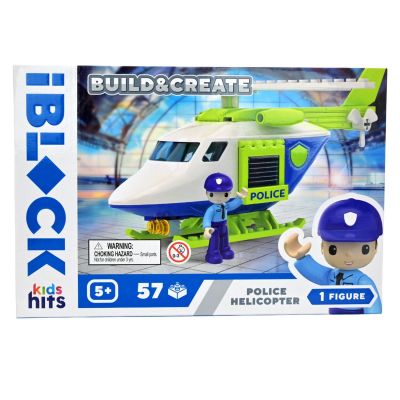 Конструктор IBLOCK Build & create Police helicopter 57 деталей (KH41/002/1)