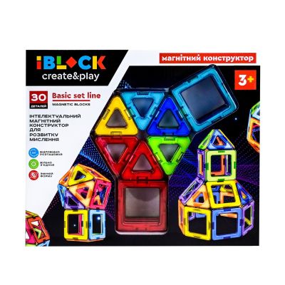 Магнітний конструктор IBLOCK 30 деталей (PL-923-526)