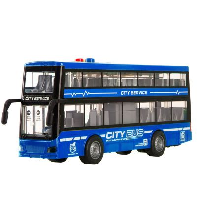 Автомодель DIY Toys Інерційний двоповерховий автобус синій (CJ-4023760/2)