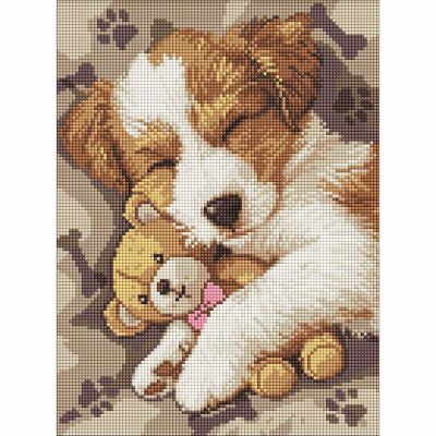 Алмазна мозаїка Ідейка Сплячий джек-рассел 30 х 40 см (AMO8036)