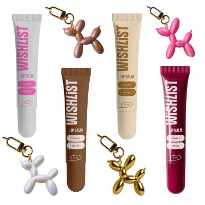 Набір 4 бальзамів-блисків для губ + Іграшки-брелки Espresso Noir & Ruby Nectar & Blessed Honey & Crystal Sorbet WishList Lip Gloss Balms