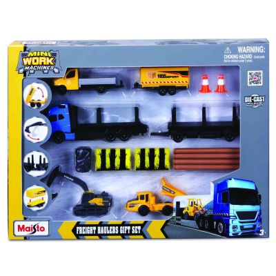 Ігровий набір Maisto Mini work machines Синя вантажівка-тягач із причепом (12630/2)