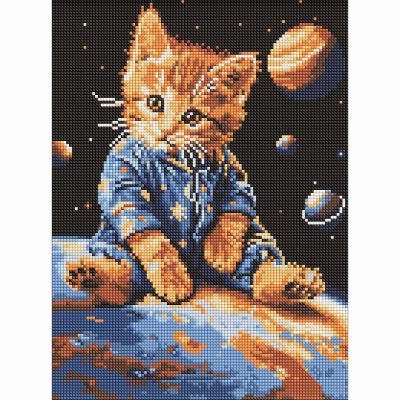 Алмазна мозаїка Ідейка Зоряний котик 30 х 40 см (AMO8167)