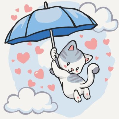 Картина за номерами Art Craft Котик літає 30 х 30 см (15567-AC)