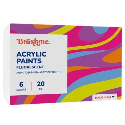 Набір акрилових фарб Brushme флуоресцентних 6 кольорів (AP2001)