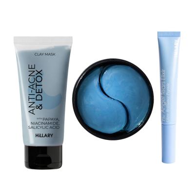 Набір проти висипань, набряків і тьмяних губ Hillary Anti-Acne, Anti-Puffiness & Lip Glow Set