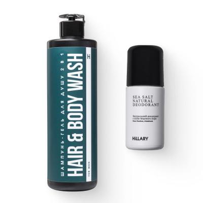 Дезодорант з сіллю Мертвого моря + Шампунь-гель для душа 2 в 1 For Man