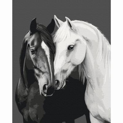 Картина за номерами Brushme Чорне і біле серце (BS54418)