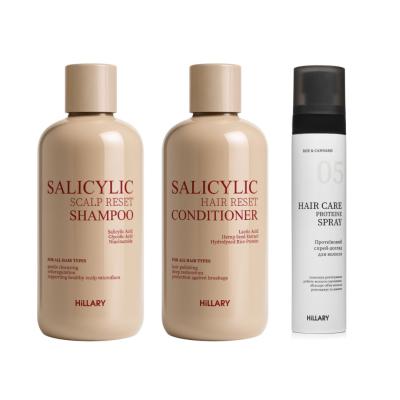 Набір для відновлення волосся та шкіри голови з саліциловою кислотою і протеїновим доглядом Hillary Salicylic Hair & Scalp Renewal Set with Protein Spray