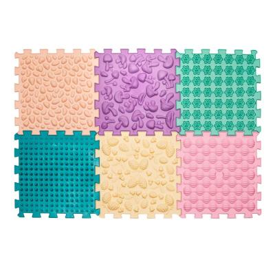 Масажний килимок Ortek Мікс Пазли 6 елементів пастель (4820264130970)