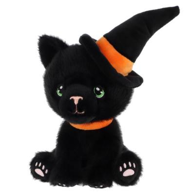 М'яка іграшка Keel toys Keeleco Halloween Чорна кішка в помаранчевому капелюсі 15 см (EH3878/1)