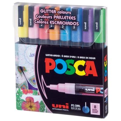 ​Набір маркерів UNI Posca Glitter Color 8 шт (PC-3ML GLITTER COLOR 8C)