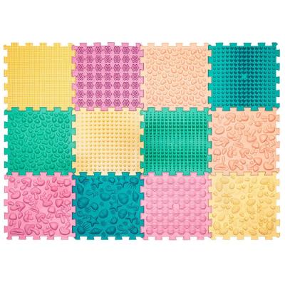 Масажний килимок Ortek Мікс Пазли 12 елементів пастель (2000000128092)
