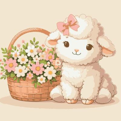 Картина за номерами Art Craft Чарівне ягня 30 х 30 см (15599-AC)